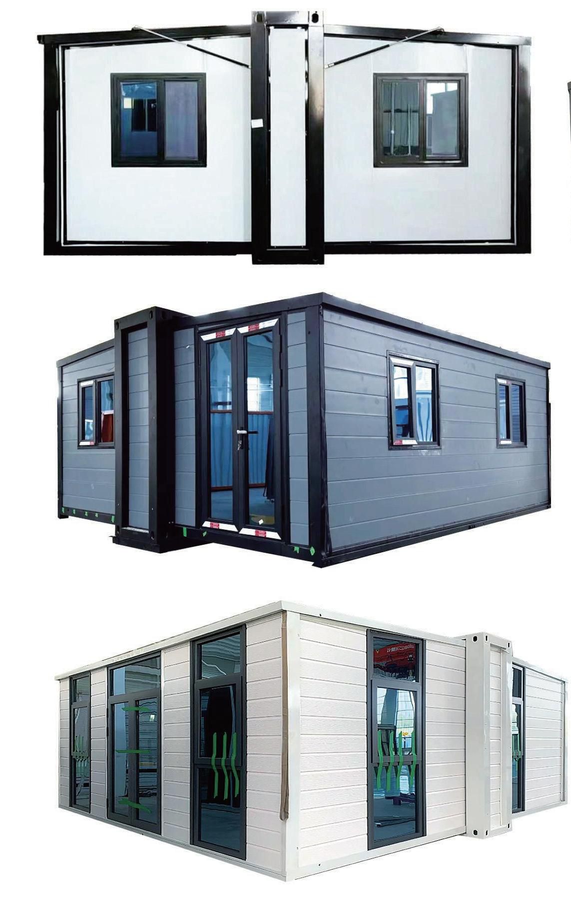 9ft-wide double-wing expandable house cutout views on white background